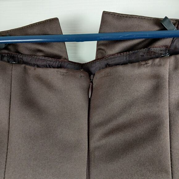 De Laru by Sheila Yen VTG Y2K Strapless Maxi Prom Gown 11/12 dk brown satin vlvt - Picture 7 of 15